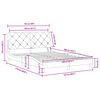 vidaXL Bedframe met LED zonder matras fluweel donkergrijs 120x200 cm