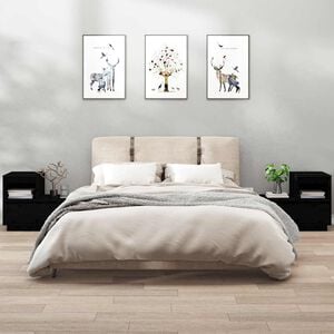vidaXL Nachtkastjes 2 st 60x34x51 cm massief grenenhout zwart
