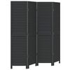 vidaXL Kamerscherm met 4 panelen massief paulowniahout zwart