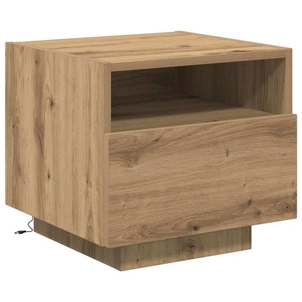 vidaXL Nachtkastje met lade Artisan Eiken 40 x 39 x 37 cm Bewerkt hout