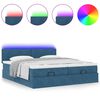 vidaXL Ottoman bed met matrassen en LED's 160x200cm fluweel