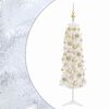 vidaXL Smalle kunstkerstboom met kerstballen 120 cm 150 LED's Warmwit