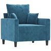 vidaXL 3-delige Loungeset met kussens fluweel blauw