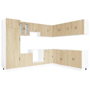 vidaXL 14-delige Keukenkastenset Porto bewerkt hout sonoma eikenkleur