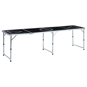 vidaXL Bierpongtafel inklapbaar 240 cm zwart