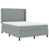 vidaXL LED Box Spring Bed met matras Lichtgrijs 140 x 190 cm Stof