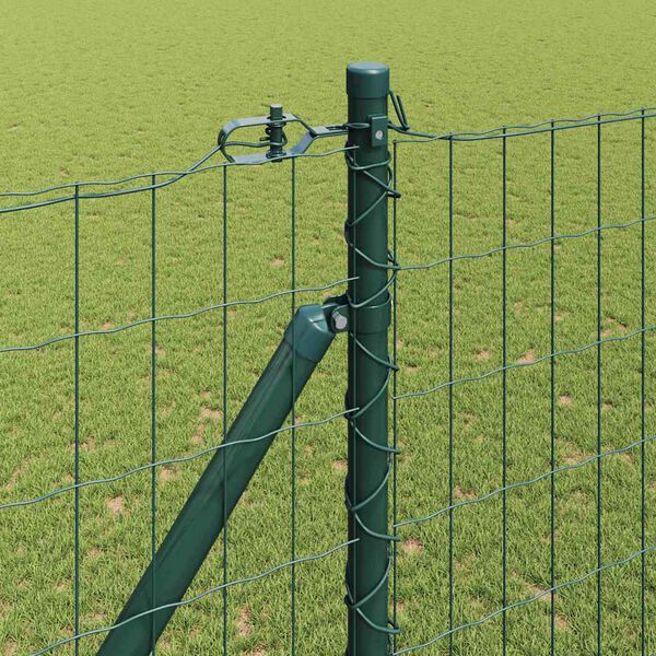 vidaXL Hek met Paal Groen 1,5 x 10 m Staal en PVC