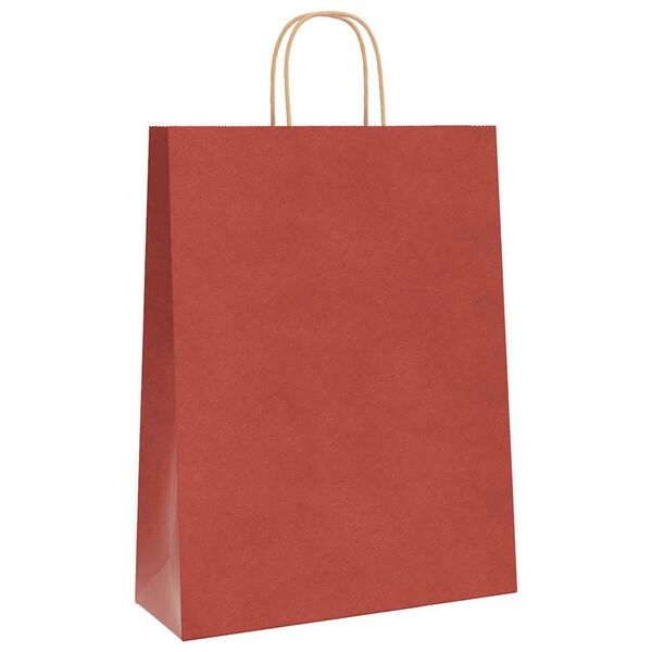 vidaXL Papieren zakken 250 st met hengsels 32x12x42 cm rood