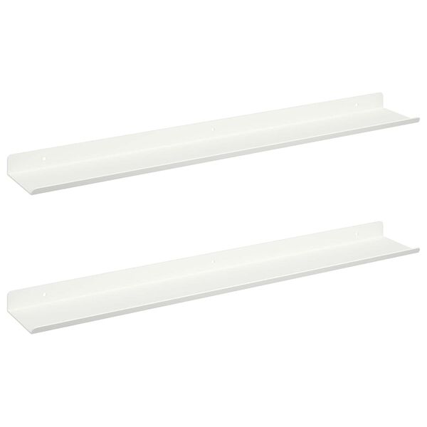 vidaXL Drijvende plank 2 pcs Wit 60 x 8,5 x 2,5 cm Staal