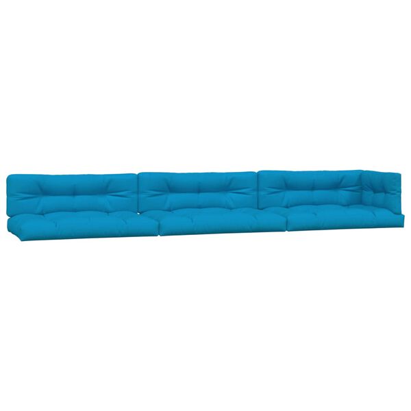 vidaXL Palletkussens 7 st stof blauw