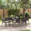 vidaXL Tuin eettafelset 7 pcs Bruin en zwart PE Rattan