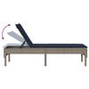 vidaXL Ligstoel met kussen grijs 55x200x44cm polyrotan