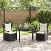 vidaXL Tuin eettafelset 3 pcs Zwart poly rattan