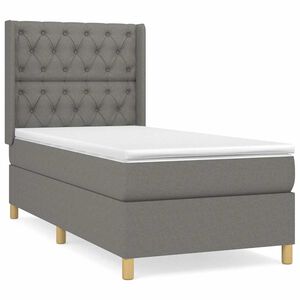 vidaXL Boxspring met matras stof donkergrijs 80x200 cm