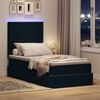 vidaXL Opbergbed met LED met matras met LED Zwart 90 x 190 cm Fluweel