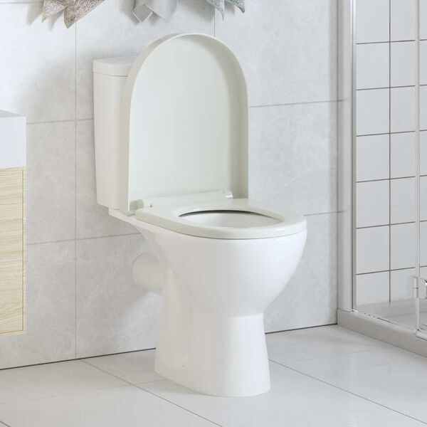 vidaXL Toiletbril soft-close met quick-release ontwerp vierkant wit