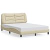 vidaXL Bedframe zonder matras "Hvar" stof cr&egrave;mekleurig 140x190 cm