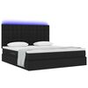 vidaXL Opbergbed met LED met matras Zwart 180 x 200 cm Polyester