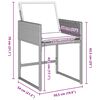 vidaXL Tuin eettafelset met kussen 5 pcs Lichtgrijs poly rattan