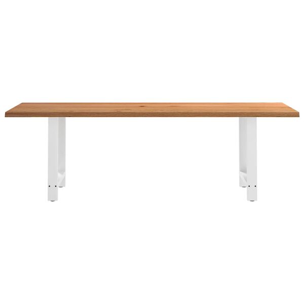 vidaXL Eettafel met natuurlijke rand 240x80x74 cm massief eikenhout