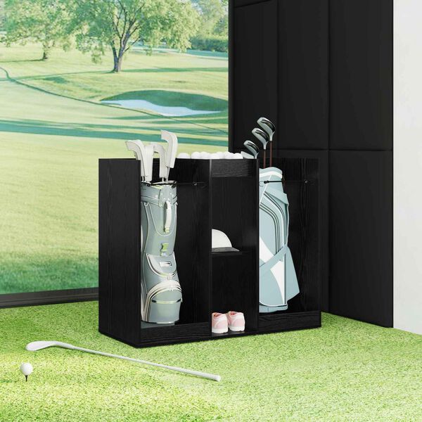 vidaXL Golfkast Effen Zwart Eiken 102 x 45 x 85,5 cm