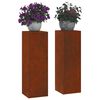 vidaXL Plantenstandaard 2 pcs Roestig 24 x 24 x 75 cm Cortenstaal