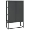 vidaXL Hoge kast 80x35x135 cm staal en gehard glas antracietkleurig