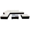 vidaXL 8-delige Loungeset met kussens poly rattan bruin