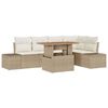 vidaXL Tuin Sofa Set 6 st Beige Poly riet