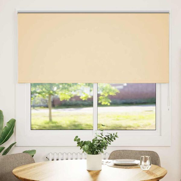 vidaXL Rolgordijn verduisterend 145x150 cm stofbreedte 141,6 cm beige