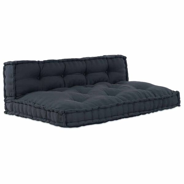vidaXL Pallet Sofa Kussen 2 pcs Antracietkleurig 120 x 80 x 38 cm Stof