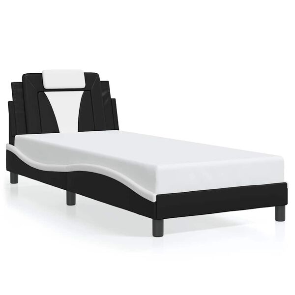 vidaXL Bedframe "Viana" zonder matras kunstleer zwart en wit 90x200 cm