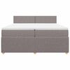 vidaXL Boxspring met matras stof taupe 200x200 cm