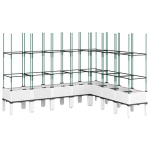 vidaXL Plantenbak met latwerk 200x160x142,5 cm polypropeen wit