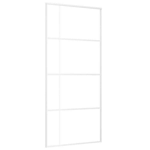 vidaXL Schuifdeur 90x205 cm mat ESG-glas en aluminium wit
