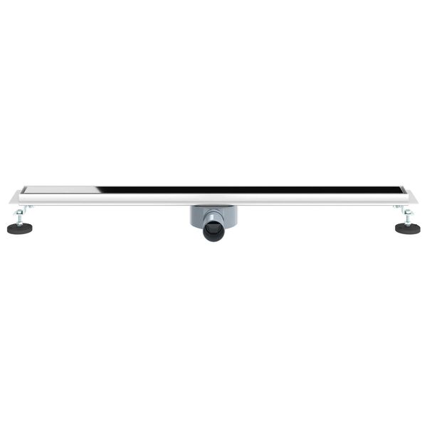 vidaXL Doucheafvoer Glasdeksel met 360&deg; Sifon Zwart 90 cm