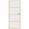 vidaXL Binnendeur smal 83x201,5 cm gehard glas en aluminium goudkleur