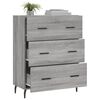vidaXL Dressoir 69,5x34x90 cm bewerkt hout grijs sonoma eikenkleurig