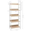 vidaXL Boekenkast 5 schappen 60x27,6x158,5 cm bewerkt hout eikenkleur