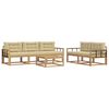 vidaXL Buiten bankenset 6 st Wit en Beige