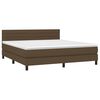 vidaXL Boxspring met matras en LED stof donkerbruin 180x200 cm