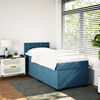vidaXL Boxspring met matras fluweel donkerblauw 100x200 cm