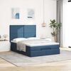 vidaXL Ottoman bed met matras en LED's 140x200cm stof blauw