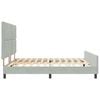 vidaXL Boxspringbed met hoofdeinde Lichtgrijs 180 x 200 cm Fluweel