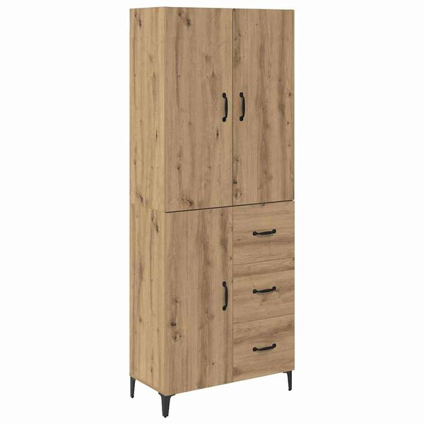 vidaXL Highboard Artisan Eiken 69,5 x 34 x 180 cm Bewerkt hout