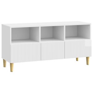 vidaXL TV-kast met lade Hoogglans Wit 102 x 34,5 x 50 cm Bewerkt hout