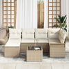 vidaXL Tuin Sofa Set met opslag 7 pcs Beige poly rattan