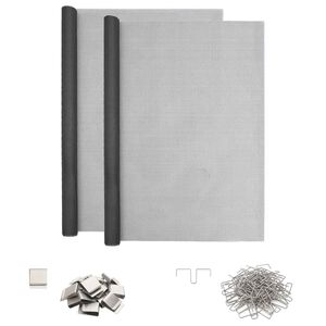 vidaXL Lichtschachtdeksel met clips 2 st 70 x 130 cm Glasvezel Grijs