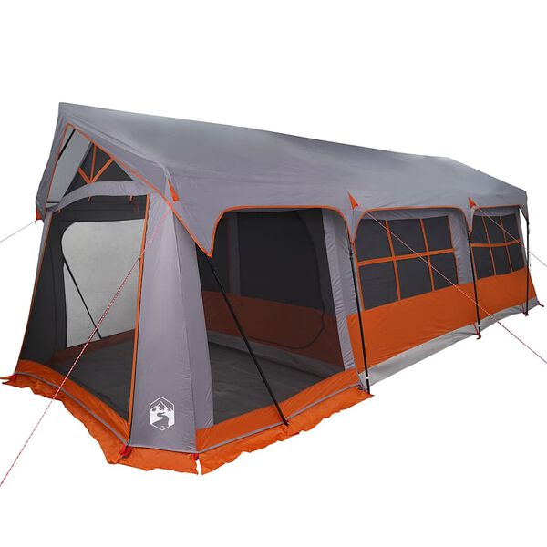 vidaXL Tenten met dak Grijs en oranje 620 x 322 x 240 cm Polyester