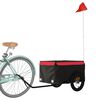 vidaXL Fietstrailer 30 kg ijzer zwart en rood